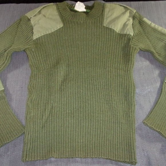 sz95-105 R USMC MARINE CORP WOOLY PULLY SWEATER 100% Wool OLIVE GREEN EC 1591 - Picture 1 of 11